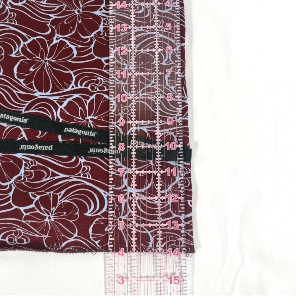 Patagonia Laundry Dust Bag Burgundy Floral Hibiscus Ribbon Tie Pouch